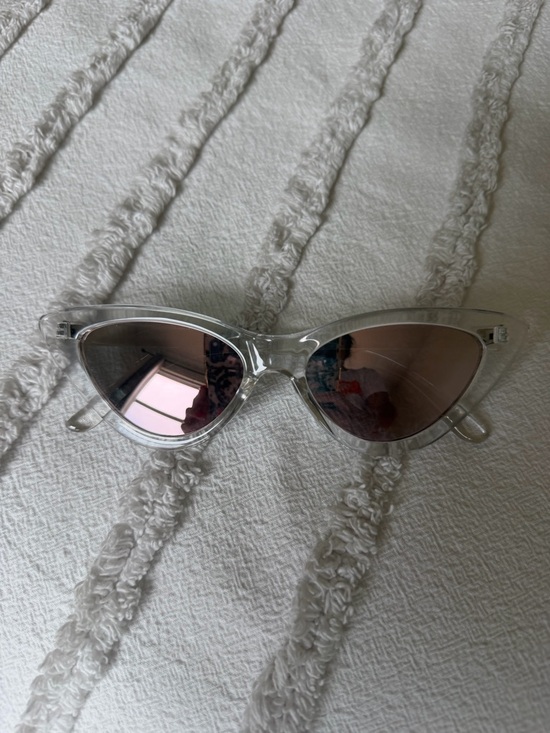 Sojos Accessories - Clear Frame Cat Eye Sunglasses with Pink Mirrored Lenses
